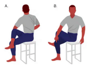 Chair leg stretch exersise for overcome lower back pain
